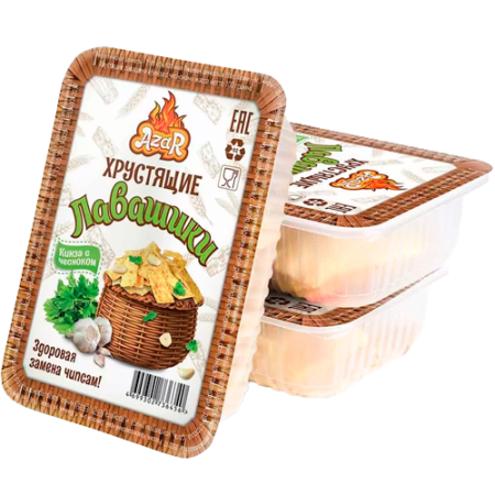 Хрустящие лавашики со вкусом _Кинза с чесноком_ 100 гр_